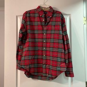 Red Plaid Ralph lauren Long Sleeve Men's Shirt